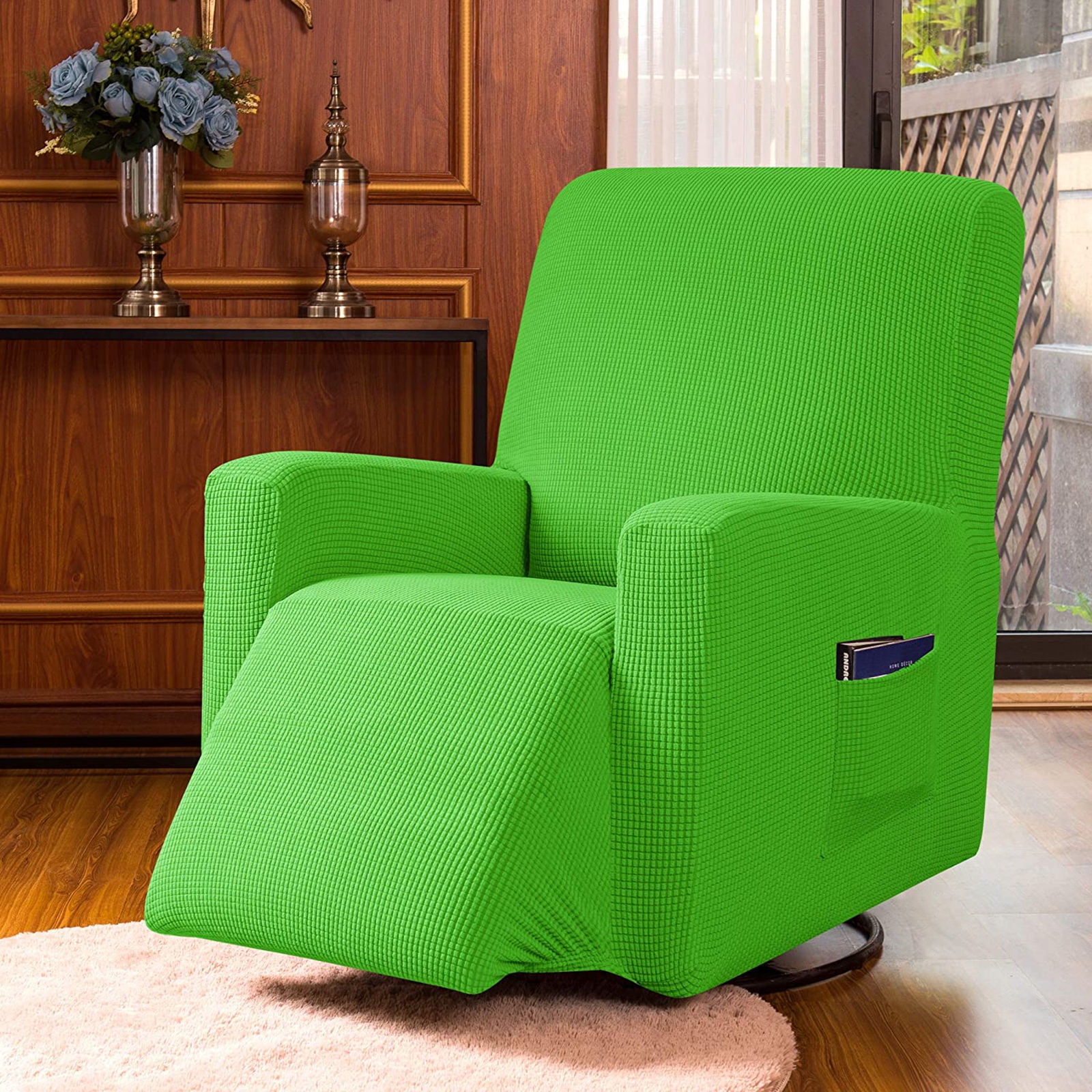 Stretch Recliner Chair Slipcover, 1-Piece Soft Armchair Cover Washable Sofa Cover Non Slip
