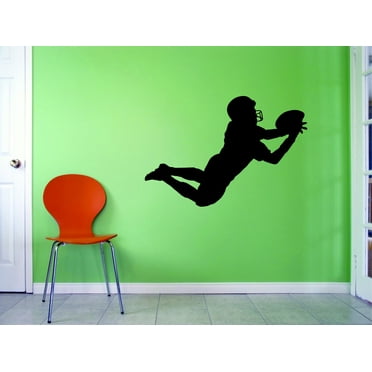 Custom Wall Decal Football Player Interception Sports Boy Teen Men Vinyl Wall Sticker 20x40"