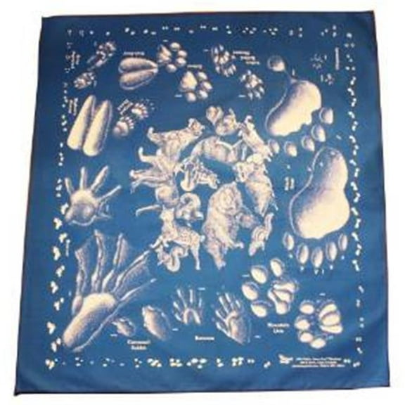 Printed Image Animal Tracks Bandanna-Royal Blue (1st ASIN)