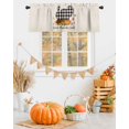 thumbnail image 2 of Valances for Windows Thanksgiving Black Buffalo Plaid Turkey Sunflower Rod Pocket Cafe Window Treatments Valance Curtains for Kitchen Bathroom Laundry Basement Windows 56"x16", 2 of 6
