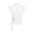 thumbnail image 6 of Wowcloth V-Neck Halter Top for Woman, Solid Color Short Sleeve with Tie Strap and Ruffle Design for Daily Wear and Summer Activities, 6 of 6