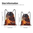 thumbnail image 2 of Xecao Western Fire Cowboy Pattern Sports Drawstring Backpack - String Swim Gym Bag with Wet Proof Pocket for Women&Men-Small, 2 of 6