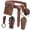 Brown, variant on 5Pcs Steampunk PU Belt Phone Pouches Vintage Multi Pocket Waist Bag Accessories For Outdoor Activity