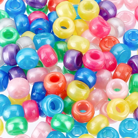 760Pcs Pony Beads Bulk Multicolor Plastic Beads with Large Hole Hair Braiding DIY Crafts Jewelry Making Accessory Supplies