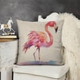 thumbnail image 5 of Pink flamingo Linen toss pillowcase Decoration pillowcase Gift preferred 24x24" Cushion cover 4 set Sofa pillowcase Sofa bedroom living room car, 5 of 5