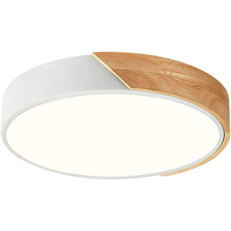 

Modern Dimmable LED Ceiling Light Minimalist Wood Style 5CCT 2700K-6000K Flush Mount Ceiling Light Fixture Round Lighting Lamp for Bedroom Laundry Room Hallway Entryway White 11.8