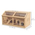 thumbnail image 3 of PawHut 33.5"L Wooden Hamster Cage w/ Suspension Bridge, Ladders, 3 of 10