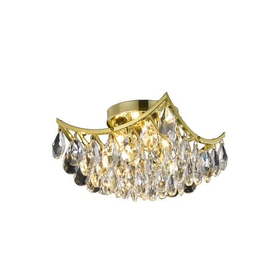 Living District Clara 4-Light Transitional Metal Flush Mount in Gold