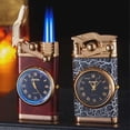 thumbnail image 2 of Windproof Dual Fire Switch Lighter With Watch Unique Multifunctional Watch Lighter for Men Male, 2 of 5