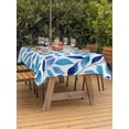 thumbnail image 3 of Outdoor Tablecloths with Umbrella Hole & Zipper, Spring Leaves 60 x102 Inch Rectangle Tablecloths, Blue Plants Country Botanical Leaf Waterproof Table Cloth, Patio/Pool/Picnic Table Covers, 3 of 8