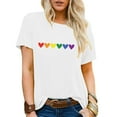 thumbnail image 2 of Cathalem T-Shirts à Manches Courtes Col en V pour Femmes, Blanc TG, 2 of 5