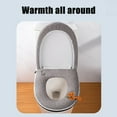 thumbnail image 4 of Btomtd Set of Two Warm Toilet Seat Covers with Handle Thickened Zip Type Cushion Waterproof Toilet Seat Pads - 16.92x14.56 inch, Gray, 4 of 6
