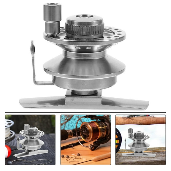 HEMOTON Ice Fishing Wheel Aluminum Alloy Fly Fishing Reel Ice Fishing Gear Fishing Pole Wheel Fishing Reel