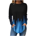 thumbnail image 2 of Summer Savings Clearance!Viikei Womens Blouses Clearance,Women's Long-sleeved Crew-neck Drop Shoulder Casual Printed Black XXXL, 2 of 5