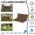 thumbnail image 6 of XXLYY Porch Swing Cushions, Waterproof Swing Replacement Cushions with Backrest and Ties, Garden Bench Seat Cushion, Outdoor Porch Patio Swing Non-Slip Chairs Pad, 6 of 8