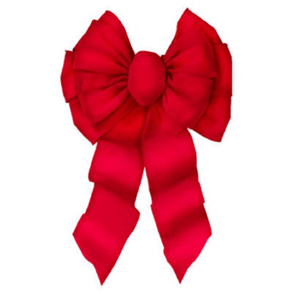 7372 11 Loop Deluxe Velvet Wired Bow - Red
