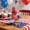 Multicolor Size T8, variant on Qiopertar Independence Day Turkey Figurines, Chick Ornaments for Patriotic Decor, Tabletop Decor for 4th July Celebration