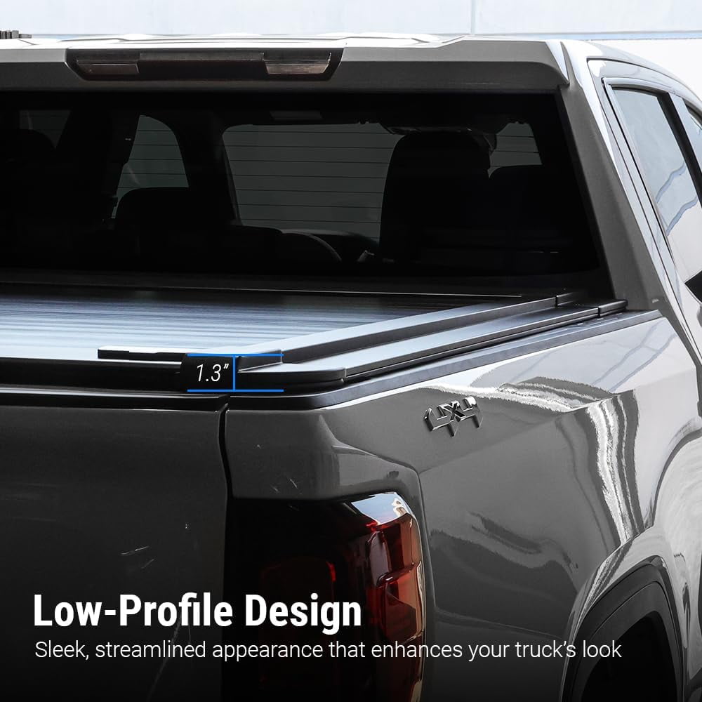 Syneticusa MB Aluminum Retractable Hard Tonneau Cover for 2016-2026 Tacoma 5' (60") Truck Bed