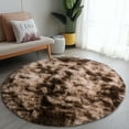 thumbnail image 4 of ZENELESS Fluffy Soft Round Rugs for Teen's Room,4x4ft Non-Slip Tie-dye Brown Circular Carpet for Nursery Room,Reading Nook,Home Decor,Girls Boys Room, 4 of 8