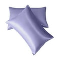 thumbnail image 2 of 2 PCS, Pure Mulberry Silk Pillowcase,Breathable Bed Pillow Cases with Both Sides,Give You Soft Care ,9 "(Purple), 2 of 4