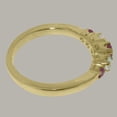 thumbnail image 4 of LBG British Made 10k Yellow Gold Natural Ruby & Opal Womens Promise Ring - 33 size options - Size 8.75, 4 of 6