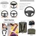 thumbnail image 4 of Qpednta 15Pcs Dark Camo Bow Seat Covers Set with Steering Wheel Cover, Includes Seat Belt Pads, Trash Can, Air Vent Pouch, Rear View Mirror Cover, Coasters, Keychain, Universal Fit, Accessories, 4 of 7