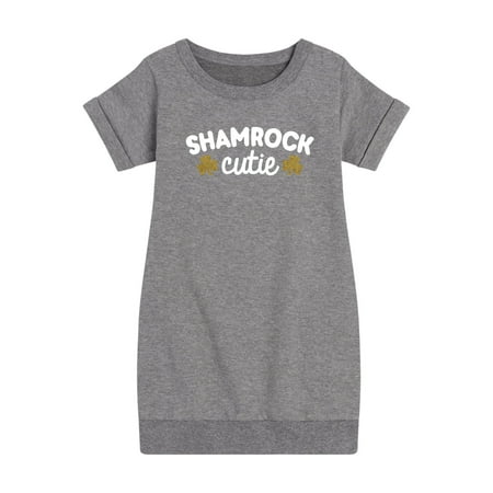

Instant Message - St. Patrick s Day - Shamrock Cuties with Sparkle Shamrocks - Toddler And Youth Girls Fleece Dress