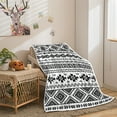 thumbnail image 3 of Aztec Blanket, Black and White Boho Native Tribal American Throws Blankets, Southwest Geometric Vintage Flannel Soft Blanket Cover for Couch Chair Bed Outdoor Travel Decor, 50X60IN, 3 of 5