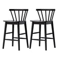 thumbnail image 7 of Joyyskill Modern Bar Stools Set of 2, 24" Wooden Counter Height Barstools, Modern Armless Farmhouse Bar Dining Chairs with Back & Footrest, Black, 7 of 7