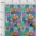 thumbnail image 2 of oneOone Cotton Cambric Turquoise Blue Fabric Cat Sewing Craft Projects Fabric Prints By Yard 42 Inch Wide, 2 of 5
