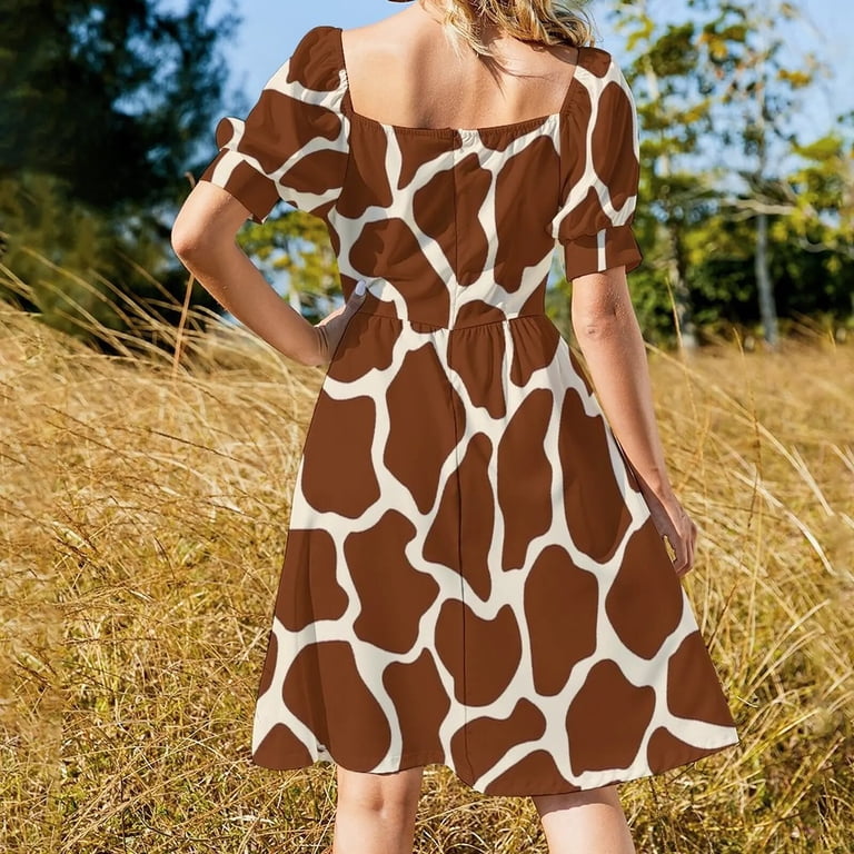 Giraffe Animal Print Africa And Safari Style Dress dress for women summer  Women's long dress - Walmart.com