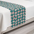 thumbnail image 2 of Pigs Bed Runner, Repeated Cartoon Layout of Piglets Farm Country Snorting Creatures, Decorative Accent Bedding Scarf for Hotels Homes and Guestrooms, Twin, Rose and Pale Petrol Blue, by Ambesonne, 2 of 2