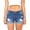 Blue, variant on Women Fitness Skinny Shorts 2022 New Women Low Waisted Washed Ripped Hole Short Mini Jeans Denim Pants Shorts