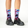 thumbnail image 4 of Rocae Neon Skull With Milkshake for Girls Boys Crew Socks,Children's Socks, Kids Socks, Toddler Socks: Daily Wear with Kids School Uniform, 4 of 5