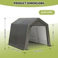 thumbnail image 6 of Kselythan Outdoor Portable Storage Shed, Heavy Duty Waterproof Carport With Roll-Up Zipper Doors For Motorcycle Bike Gardening Tools, 6 of 7