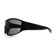 thumbnail image 6 of Wrap Curved Color Mirror Oversize Shield Sport Plastic Sunglasses Black - Blue Mirror, 6 of 8
