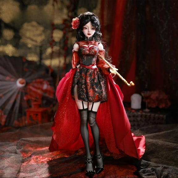 1/4 BJD Cleo A - Official Gothic Oiran Alluring Japanese Courtesan Doll with Changeable Outfits Resin Figure