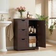 thumbnail image 4 of ZENY Bathroom Storage Cabinet with 3 Drawers and 1 Adjustable Shelf , Entryway Home Decor Furniture Towels Storage Organizer Unit, Brown, 4 of 8