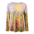 thumbnail image 5 of GERsome Women's 3/4 Sleeve T Shirts Crew Neck Mid Sleeve Floral Blouse Summer Basic Tunics Tee Tops, 5 of 5