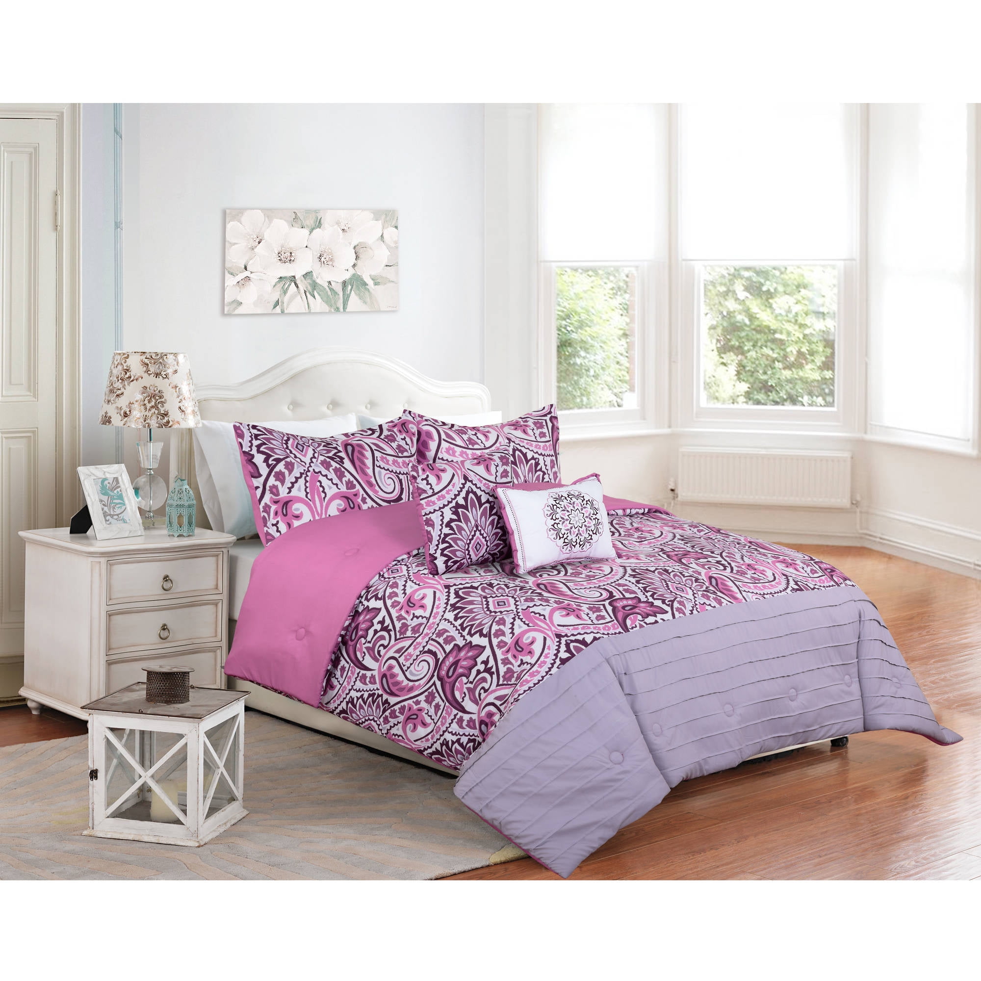 Better Homes & Gardens Full or Queen Ikat Scroll Comforter Set, 5 Piece