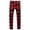 Wine Red, variant on Joernso Men Button Zip Trousers Button Fly Slim Fit Plaid Print Wild Skinny Soft Full Length Men Red Plaid Printed Pants for Work