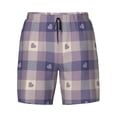 thumbnail image 4 of Lsque Mens Swim Trunks Heart Check Plaid Pattern - Bathing Suit Compression Liner - Beach Swim Shorts Swimwear - (S-3XL) - Stretch Quick Dry -Large, 4 of 9
