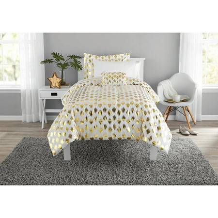 Mainstays Gold Dot Bed In A Bag Bedding Twin Twin Xl Walmart Com