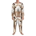 thumbnail image 3 of Hirioo Cute Alpaca in Daze for Men's Pajama Sets 2 Piece Pjs Men's Long-Sleeved Pajama Set Button Down Sleepwear,S-XXL-Medium, 3 of 7