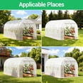 thumbnail image 4 of Accreate 14.6x6.4x6.3 ft Heavy Duty Walk-In Tunnel Greenhouse, Galvanized Steel Frame, White PE Cover, 8 Mesh Windows, UV Protection, Waterproof, Roll-Up Door, 4 of 7