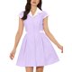thumbnail image 1 of INSPIRE CHIC Vestido de Camisa de Mujer con Botones, Cuello Notch, Manga Corta, Vestidos de Trabajo con Cinturón, S Púrpura, 1 of 5