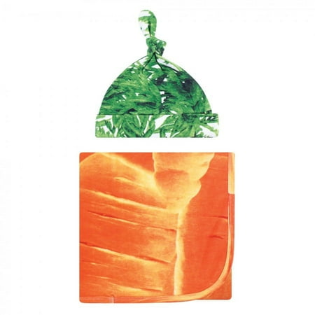UPC: 0660168651126 | Touched by Nature Baby Organic Cotton Swaddle Blanket and Headband or Cap Carrot One Size