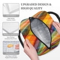 thumbnail image 3 of Honeii Abstract Watercolors Tartan Print Insulated Lunch Bag Women Reusable Lunch Box with Pocket for Work Picnic Travel -One Size, 3 of 6