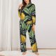 thumbnail image 2 of Balery Citrus Fruits Elegant Lemons Conjunto de Pijama con Estampado para Mujer, Conjunto de Dos Piezas con Manga Larga, Ropa de Dormir Suave con Bolsillos, Pijamas Cómodos-X-Large, 2 of 7