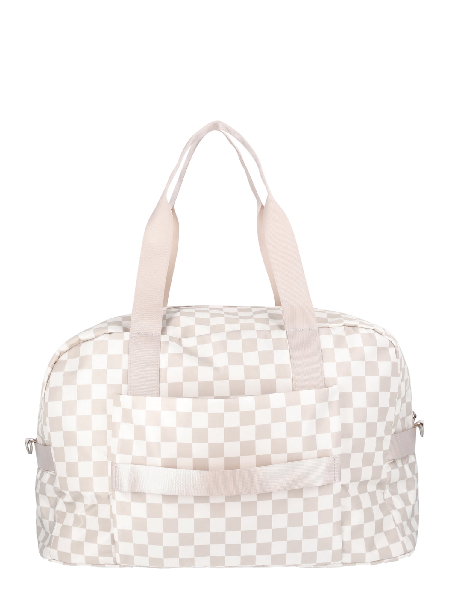 No Boundaries Women's Dome Weekender Bag, Tan Checker
